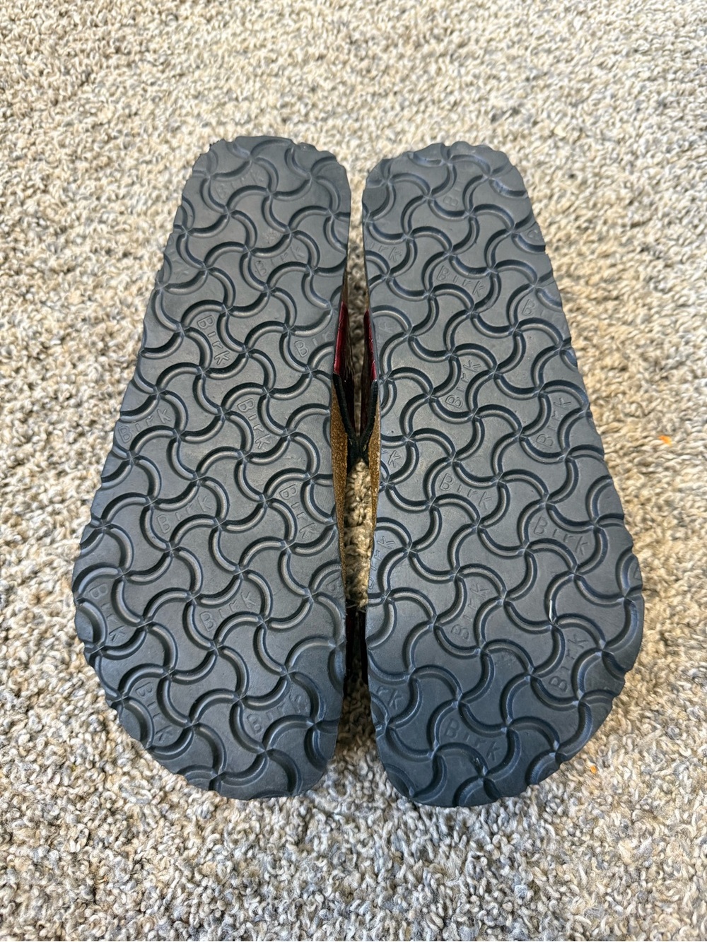 Birki’s Women’s Red Crisscross Comfort Sandals with Adjustable Buckles - Picture 4 of 4